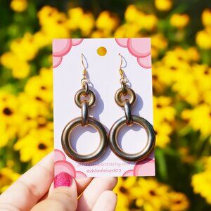 Handmade Bronze Contemporary Loop Earrings